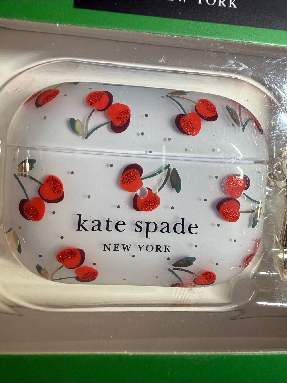 kate spade White AirPods Pro Case with Red Cherry Print - Picture 2 of 3